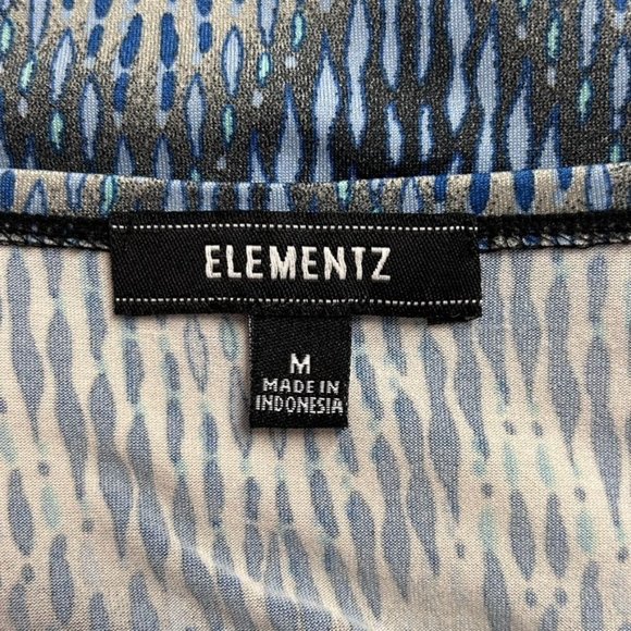 Elementz Women's Short Sleeve Print Top in Blue/Green/White/Gray - Size M - Picture 4 of 6